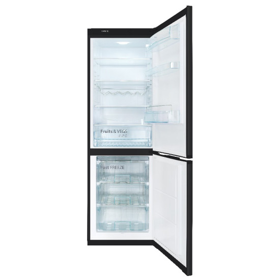 Snaigé RF56SM-S5JJ2FO fekete alulfagyasztós kombinált hűtőszekrény 185x60x65cm