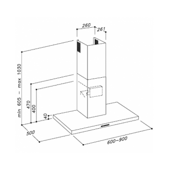 Sirius SL-92 TW inox kürtös konyhai elszívó 60cm