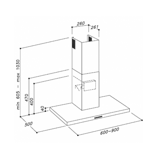 Sirius SL-92 TW inox kürtös konyhai elszívó 60cm