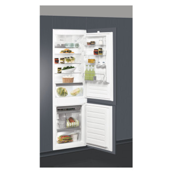 Whirlpool ART 66122 beépíthető alulfagyasztós kombinált hűtőszekrény 177cm, elektronikus vezérlés, palacktartó polccal,inverter kompresszor, 194/79L