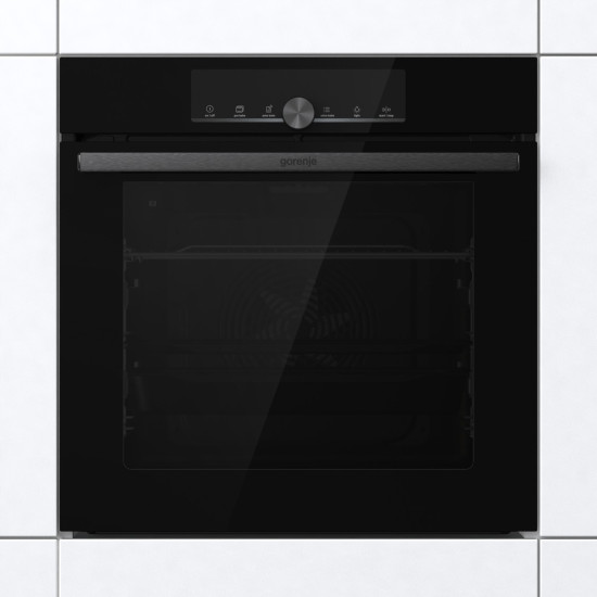 Gorenje BOS6747A01BG beépíthető fekete sütő ExtraSteam gőzfunkció 2 sütősín, 59.5x56.4x59.5 cm
