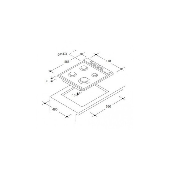 Candy CHW6LBX beépíthető gáz főzőlap