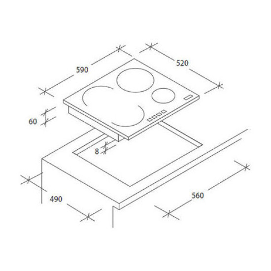 Candy CTP643C beépíthető indukciós főzőlap