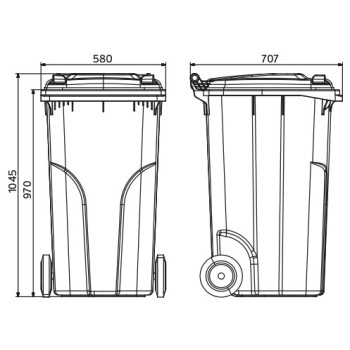 europlast 240l kerekes BIO-hulladék tároló "BIO-"hulladék szelektálására fedél szellőzéssel