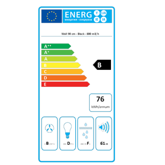 Falmec BLADE 90 fehér fektetett t alakú konyhai elszívó 90cm