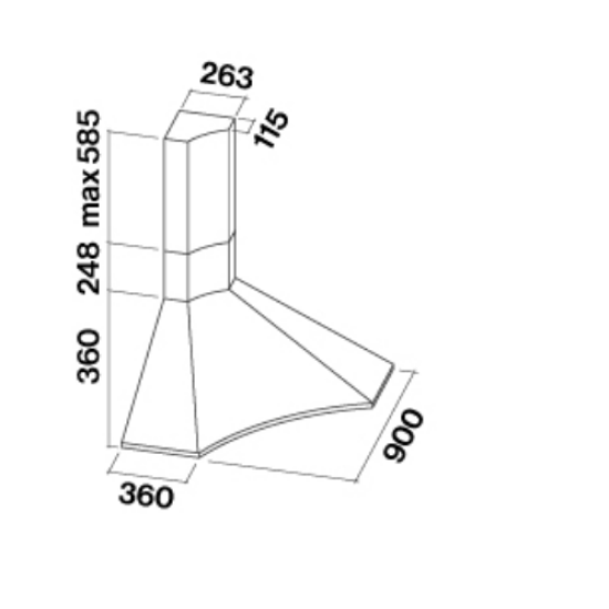Falmec ELIOS ANGOLO 90 inox sarok konyhai elszívó 90cm