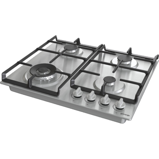 Gorenje GW641EX beépíthető gáz főzőlap 1 WOK + 3 ChefBurners nagyobb teljesítményű égőfej, 60x52x13 cm