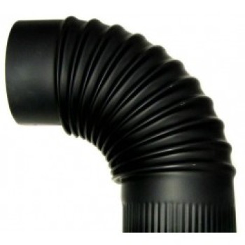 Füstcső könyök 120mm fekete 0,5mm, 90°