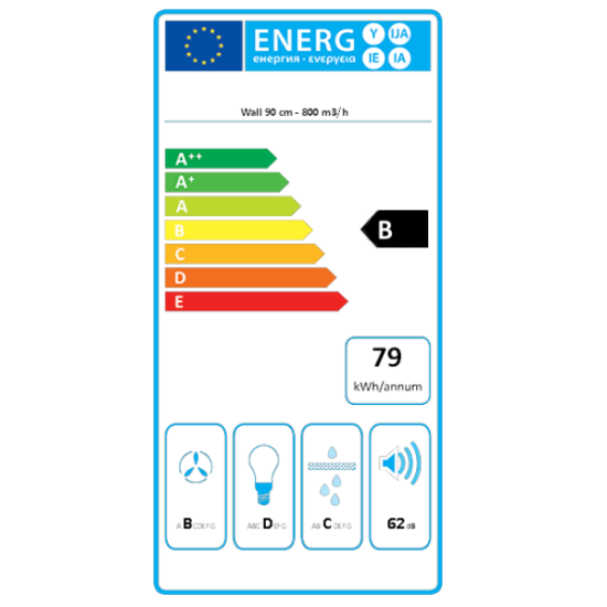 Falmec LUMEN 90 inox fektetett t alakú konyhai elszívó 90cm