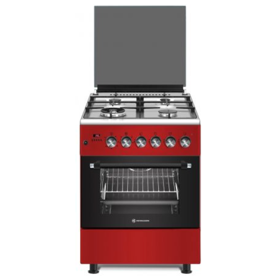 Novacook F6TS40E6 RD meggypiros kombinált wok gáz égős tűzhely légkeveréssel 60cm 