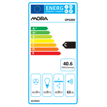 Mora OP630X 60cm szürke konyhai elszívó hátsó/felső/oldalsó légkivezetéssel