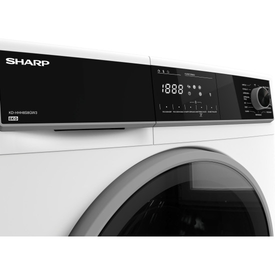 Sharp KDHHH9S8GW3EE hőszivattyús szárítógép, 9 kg, 59.6x60.9x84.5 cm 