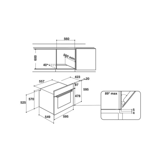 Whirlpool OASKC8V1BLG beépíthető sütő, fekete