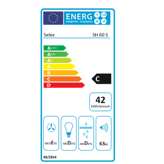 SLX SH60 S fali konyhai elszívó 60cm ezüst
