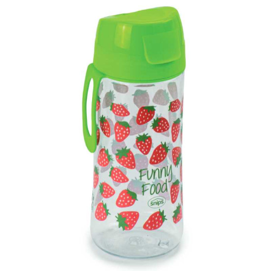 Snips 000667 0,5 l vizes palack BPA mentes, ütésálló és karcolódás mentes tritán műanyagból eper mintával