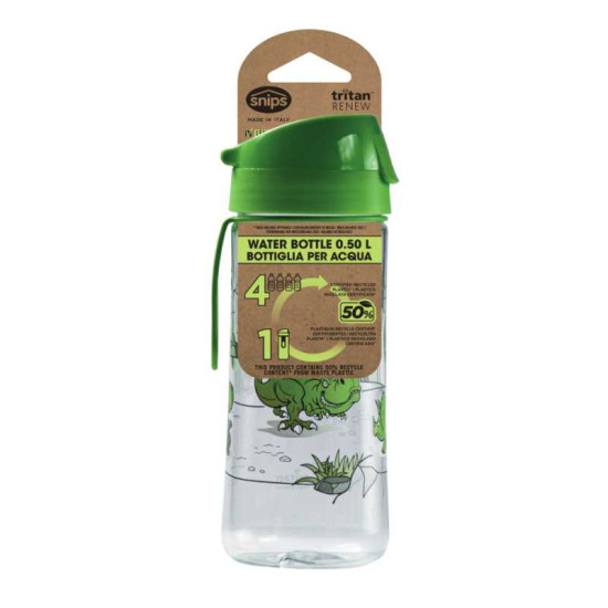 Snips 000796 vizes palack, 0,5 liter, dinoszaurusz mintával, gyerekeknek BPA mentes