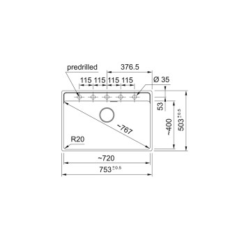 Franke MRG 210/110-72 TL A munkalap alá építhető mosogatótálca,kasmír,75.3x50.3cm