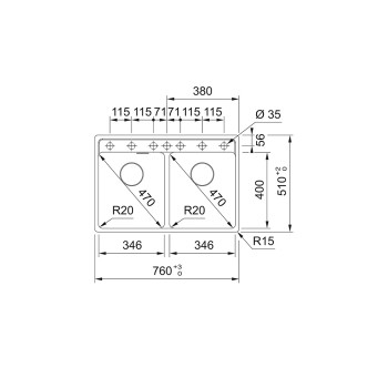 Franke MRG 620-35-35 TL mosogatótálca,gleccser fehér,76x51cm