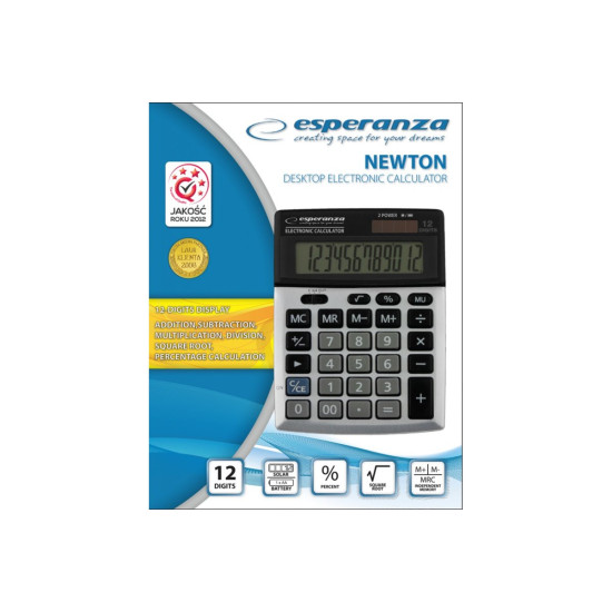 Esperanza ECL102 Newton 12 számjegyes asztali számológép 
