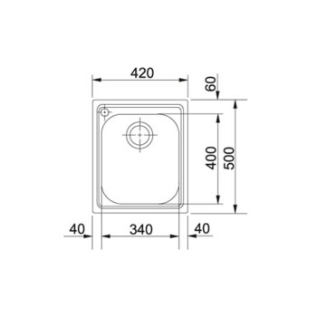 Franke AMX 610 mosogatótálca,inox,42x50cm