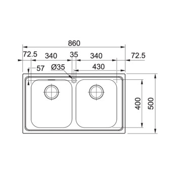 Franke SRX 620-86 mosogatótálca, 86x50cm, inox 101.0356.664
