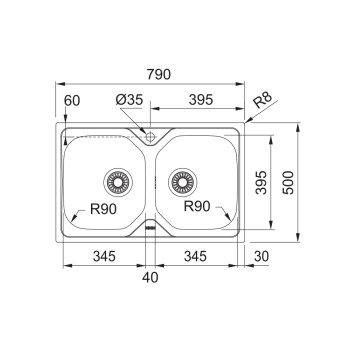 Franke OLX 620-79 mosogatótálca 79x50cm,inox