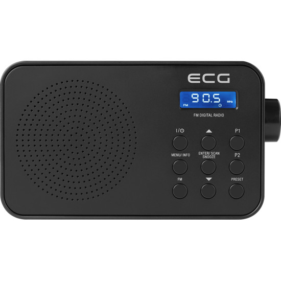 ECG R 105 FM LCD kijelzős rádió 30 programozható adó, ébresztés, elem/hálózat