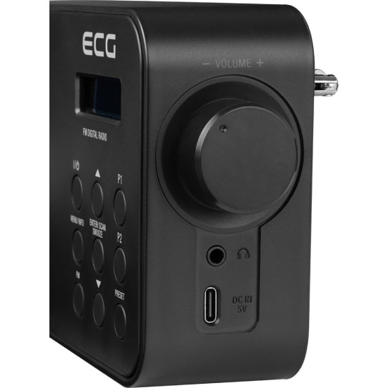 ECG R 105 FM LCD kijelzős rádió 30 programozható adó, ébresztés, elem/hálózat