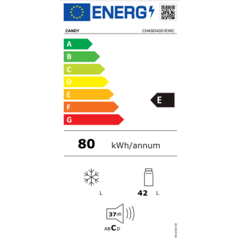 Candy CHASD4351EWC asztali hűtőszekrény,445x475x510mm