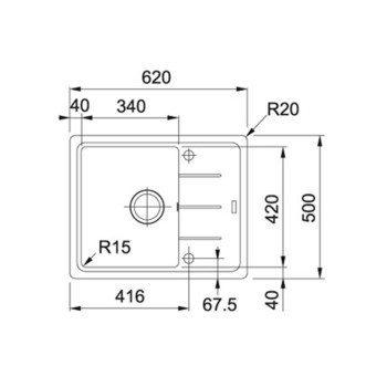 Franke BFG 611-62 mosogatótálca,62x50cm,kasmír