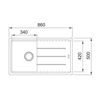 Franke BFG 611-86 mosogatótálca,avena,86x50cm