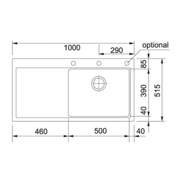 Franke MTG 611 mosogatótálca,gleccser fehér,100x51.5cm, jobbos