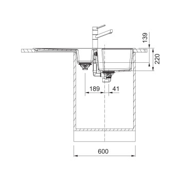 Franke UBG 651-100 mosogatótálca,100x50cm, kasmír
