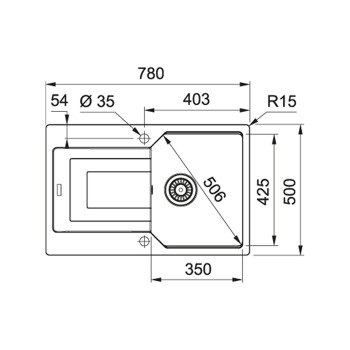 Franke UBG 611-78 A mosogatótálca,kasmír,78x50cm