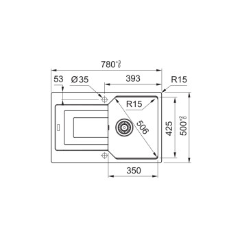 Franke UBG 611-78 mosogatótálca,inox,78x50cm