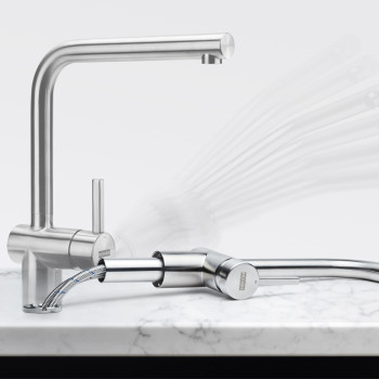 Franke Atlas Neo Window egykaros mosogató csaptelep,masszív inox színű,115.0521.436