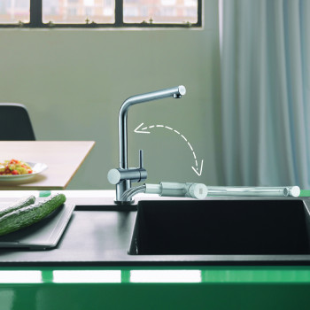 Franke Atlas Neo Doccia Window egykaros mosogató csaptelep,masszív inox színű,115.0521.439