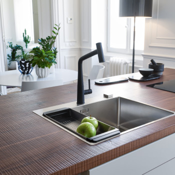 Franke Icon Doccia egykaros mosogató csaptelep,fekete matt,115.0625.190