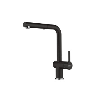 Franke Active Plus L Doccia egykaros mosogató csaptelep,króm/fekete szín,115.0653.384