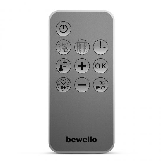 Bewello BW2100 fali hősugárzó - 1000/2000W - Led kijelző- 230V fehér