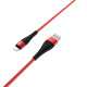 Borofone BX32 Lightning töltő és adatkábel 1m, 5.0A, törésgátlóval, piros  