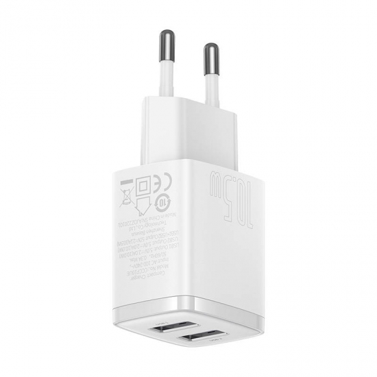 Baseus CCXJ010202 kompakt hálózati töltő adapter 10.5W fehér