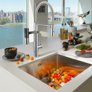 Franke Vital Semi Pro egykaros vízszűrős mosogató csaptelep, igyon tiszta vizet közvetlenül az otthoni csaptelepről króm szín, 120.0621.230