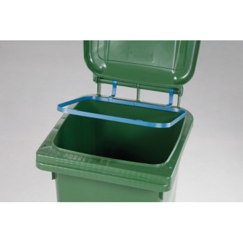 Polietilén zsákot rögzítő fémkeret 240 literes kukához