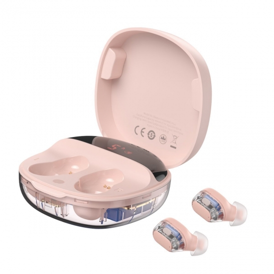 Baseus Encok NNGWM01P-04 Plus Bluetooth Headset rózsaszín színű
