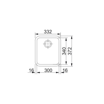 Franke GAX 110-30 munkalap alá építhető mosogatótálca,inox, 33.2x37.2cm