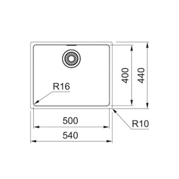Franke MRX 110-50 munkalap alá építhető mosogatótálca,54x44cm, inox 122.0531.808