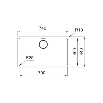 Franke MYX 110-34 munkalap alá építhető mosogatótálca, 38x44cm, inox