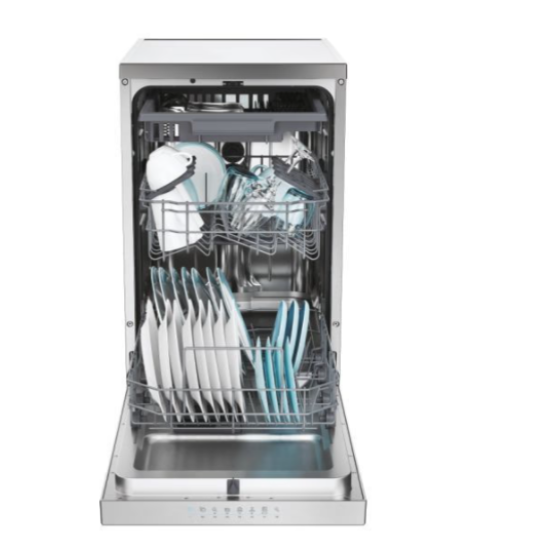 Candy CF1C7SB1FX inox keskeny mosogatógép,inverter motor,11 terítékes,fél töltet