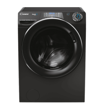 Candy RP 496BWMBCB/1-S Rápidó Pro elöltöltős mosógép 9kg, WiFi, inverter motor, gőzfunkció, fényes fekete szín, 60x53x85 cm 